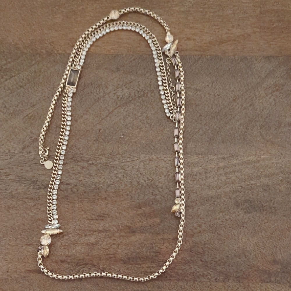 Loft Gold-Tone Necklace with Crystal Accents
